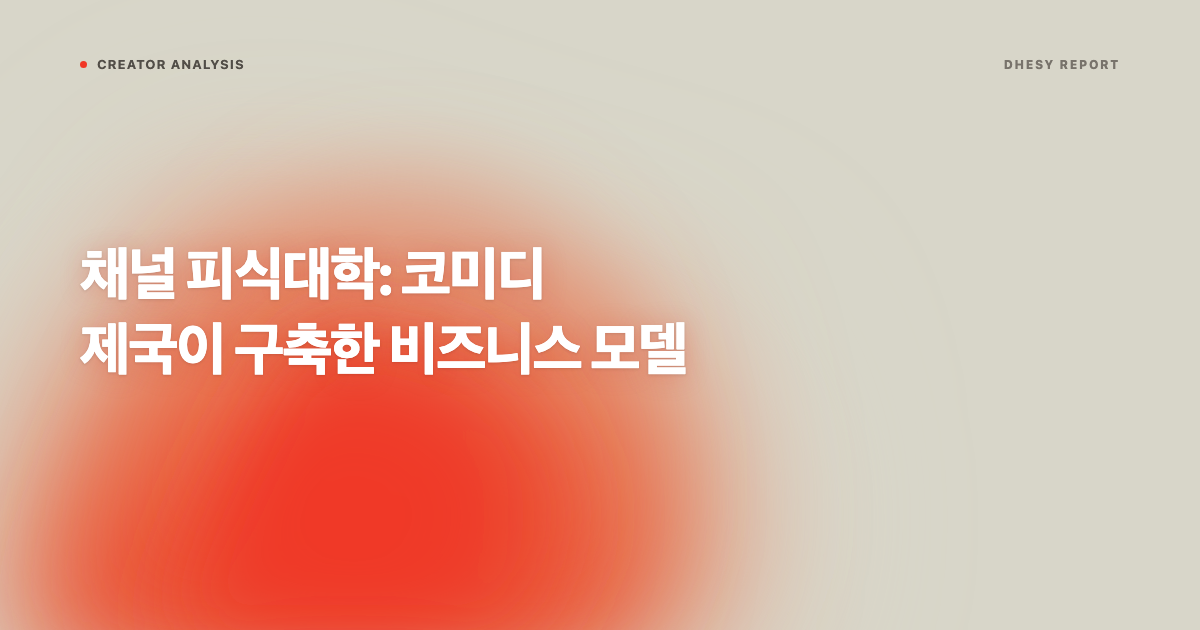 채널 피식대학: 코미디 제국이 구축한 비즈니스 모델